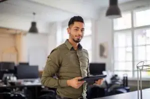 Man with tablet