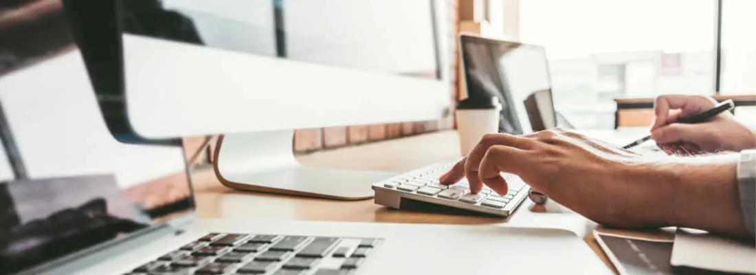 keyboard, laptop and monitor