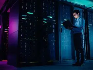 IT Worker in Server room