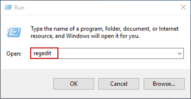launch regedit