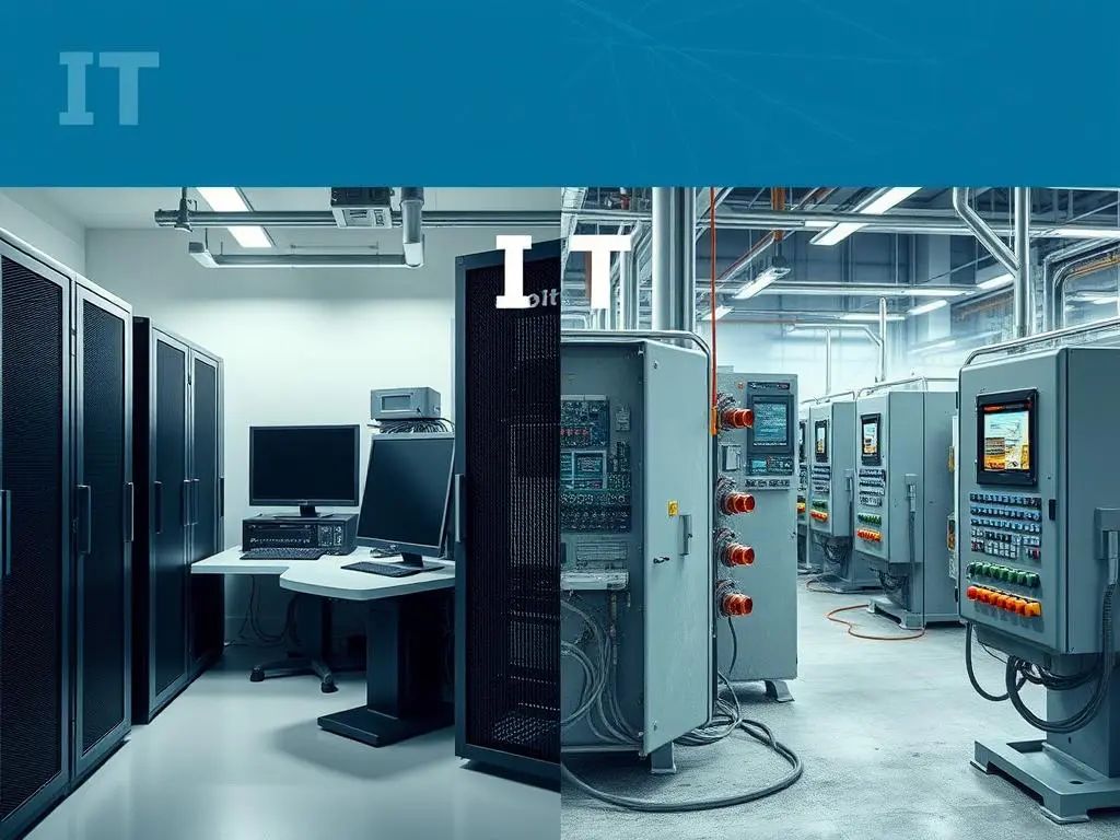 Toronto manufacturing environment showing rugged OT equipment versus standard IT equipment