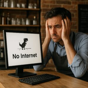 Business owner worried because Internet is down